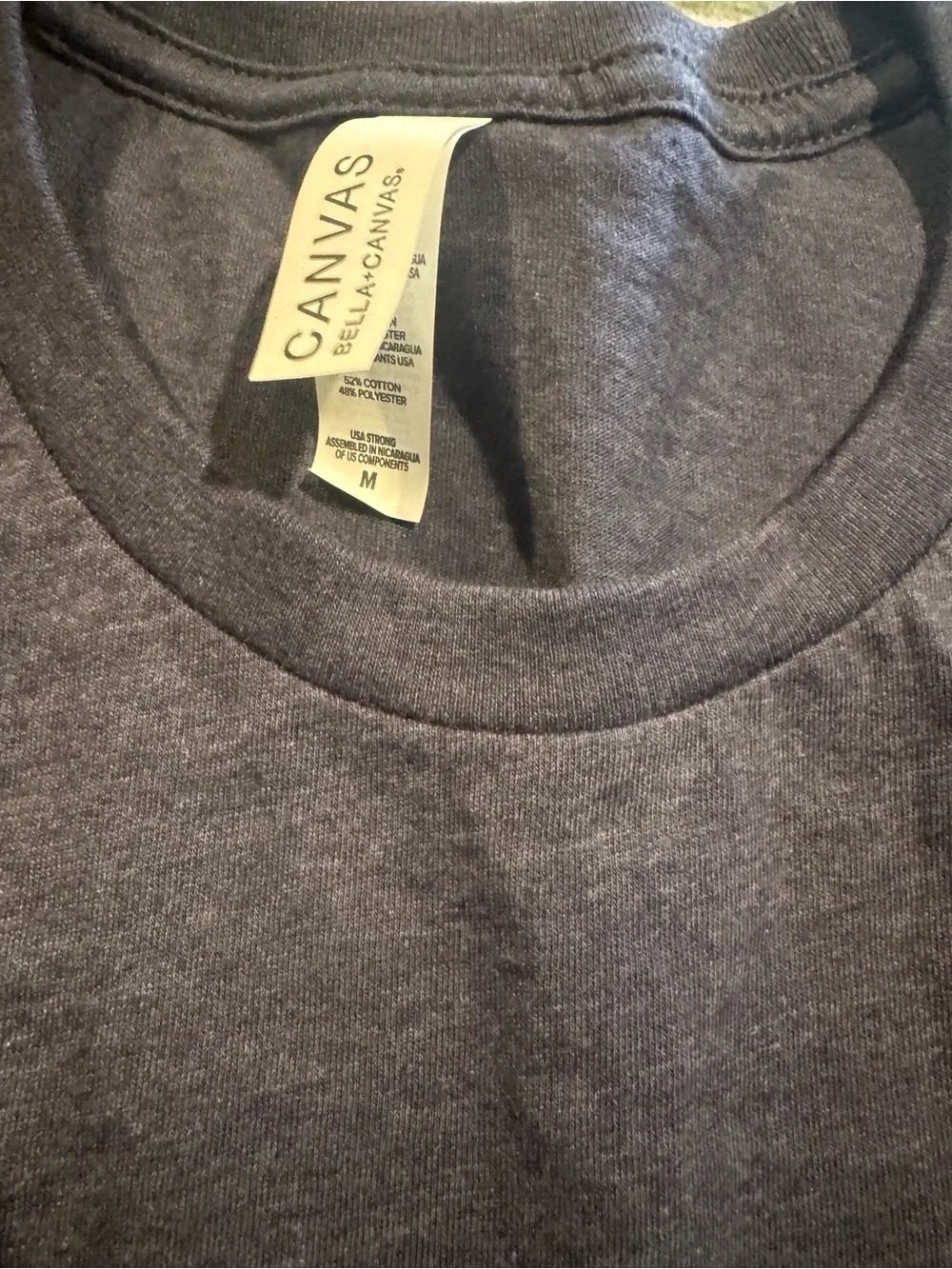 Bella Canvas Tee with Teal and Cream Text. Never been worn.
